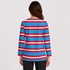 Women's Printed Uniform V Neck Top with Double Pockets and Side Slits 3/4 Sleeve