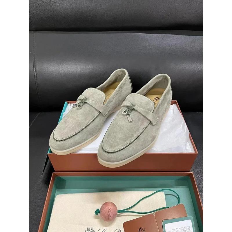 2025Dingpeng Women's Casual Slippers British Style One Step Lazy Shoes Flat Bottom Fleece Embellished Pendants Leisure Shoes