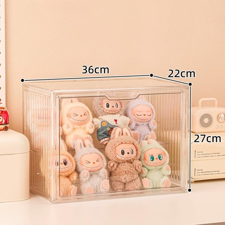 Transparent Acrylic Display Case Magnetic Closure Large Capacity Collectible Storage Box for Figurines Desktop Organizers Box