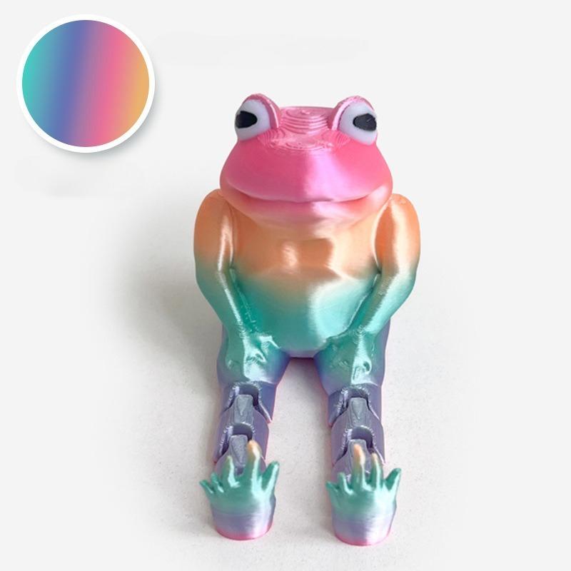 3D printed seated frog, simulated frog, animal model, children's decompression toy, fun and funny, creative model, ornament