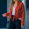Women's Long Sleeve Slim Fit Short Coat Tassel Trim Casual Solid Color Jacket