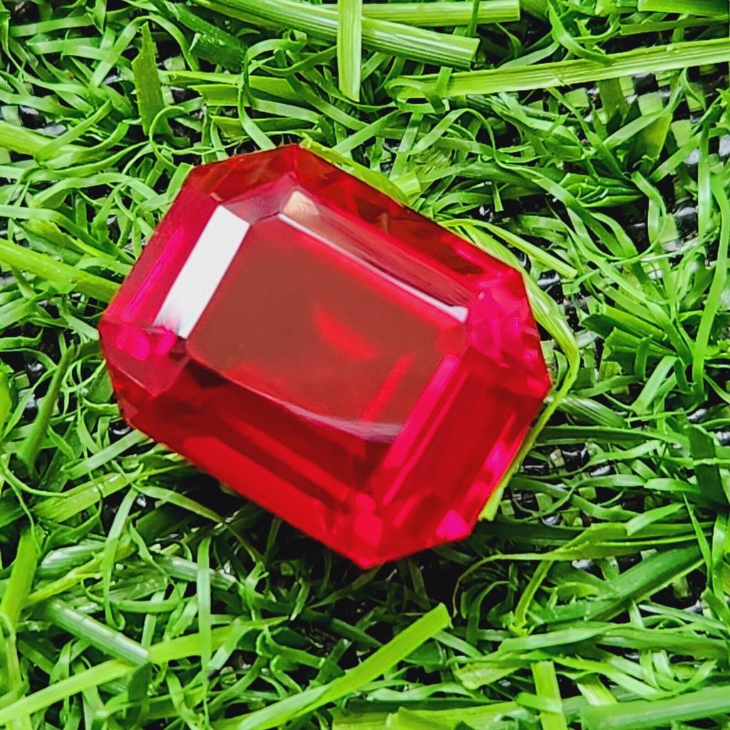 22.90 Ct Heated Ceylon Red Ruby Radiant Cut Faceted Loose Gemstone