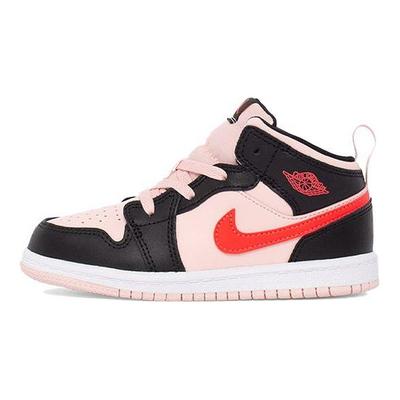 Air 1 Mid TD Svart Rosa Crimson Babysneakers Atmosfär Infrared-23 640735-604
