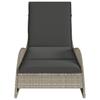 Sun Lounger with Cushion Light Grey 60 X 205 X 73 Cm Poly Rattan