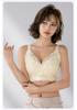 Thin without steel ring honeycomb cup bra, big chest, small display, gathering, breathable, soft support, top support, anti sagging bra