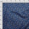 oneOone Blauer Baumwoll-Flex-Stoff mit Blumenmuster, bedruckter Stoff, Meterware, 40 Zoll