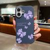 Solid Color Bowknot Patterned Leather Texture Phone Case for iPhone 16 Pro 15 14 Plus 13 12 Pro Max 11 Shockproof Matte Soft Tpu Slim Case Cover