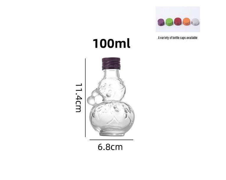 High-Value Blessings & Wealth 500ml Transparent Thick Glass Fruit Wine Bottle