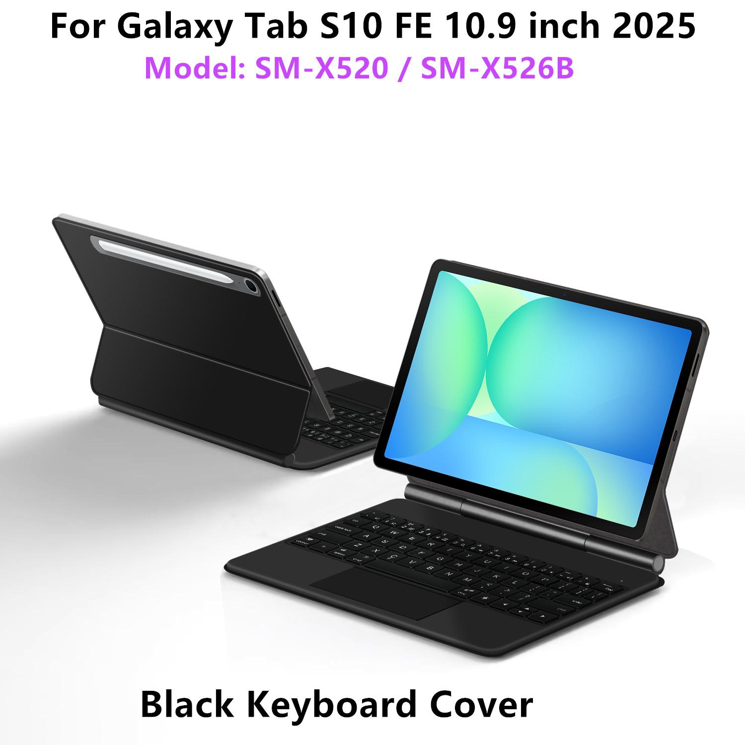 

Магическая клавиатура для Samsung Galaxy Tab S10 FE 10.9 X520 X526 Чехол для Tab S7 S8 S9 FE 11 S10 Lite Умная обложка-книжка Мультитач Portuguese-English