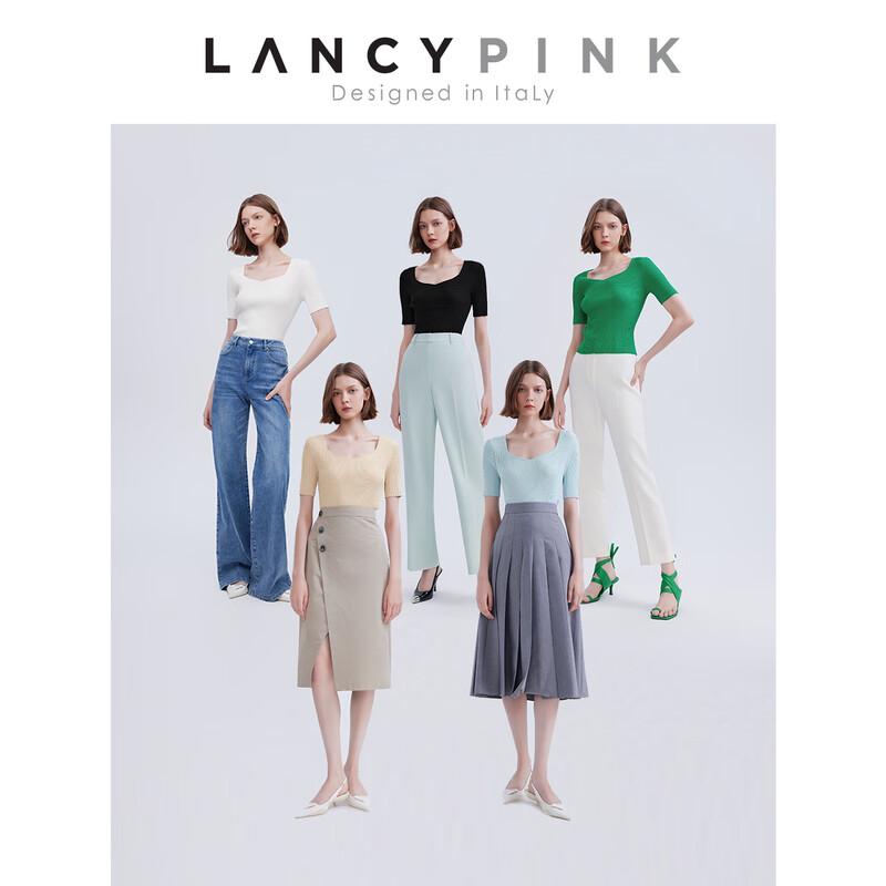 LANZHI Italian Designed Elegant Short Sleeve Knit T-Shirt