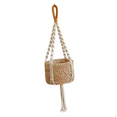Pflanzenaufhänger Makramee Dekorativer Blumentopfhalter Ständer Boho Woven Rope Hängender Pflanzkorb