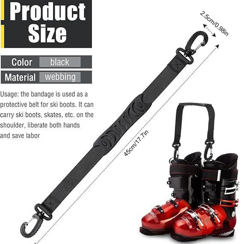 Ski Carrier Straps Adjustable Shoulder with Cushioned Fastener Tape Strap Loop Strong for Adults Kids
