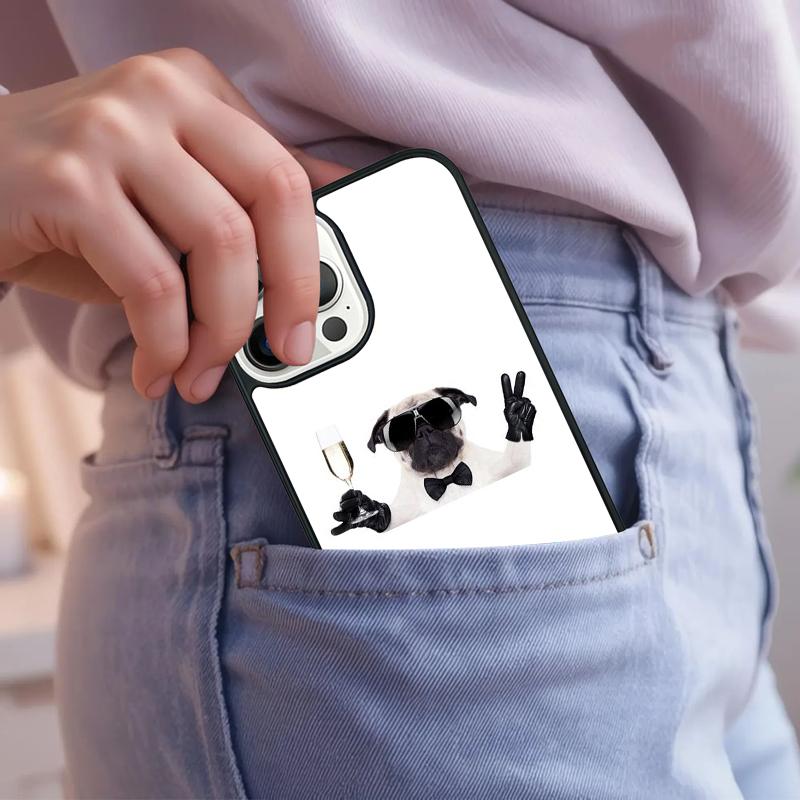 Animal Butterfly Dog Pug Phone Case For iPhone 17 Air 15 16e 14 13 Pro Max Coque 12 11 Pro Max PLUS Cover
