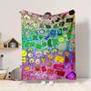 1Pc Colorful Cartoon Characters Blanket Soft And Comfortable Casual Warm Camping Travel Christmas Halloween Xmas Gift M924614