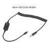 USB C To DC5.5x2.1mm Coiled Power Cable Cord Adjustable Voltages 5V 9V 12V 15V 20V for Fast Charging Devices Black