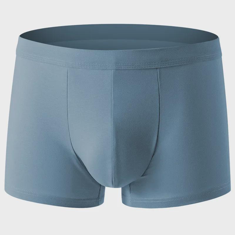 Men's Large Size Combed Cotton Mid-Waist Boxer Briefs - Comfortable, Loose, and Breathable