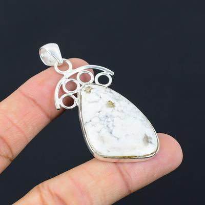 Daughters Day Deal 925 Sterling Silver Howlite Gemstone Trendy Pendant Jewelry