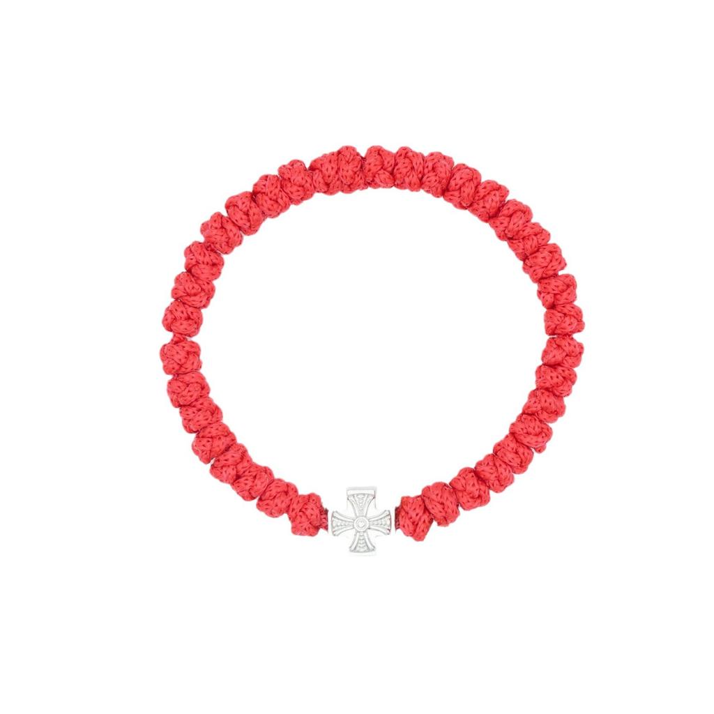 Religiöse Perlen Gebetsarmband Orthodoxes Legierungs-Kreuzarmband Verstellbarer Trageriemen Russland Griechenland