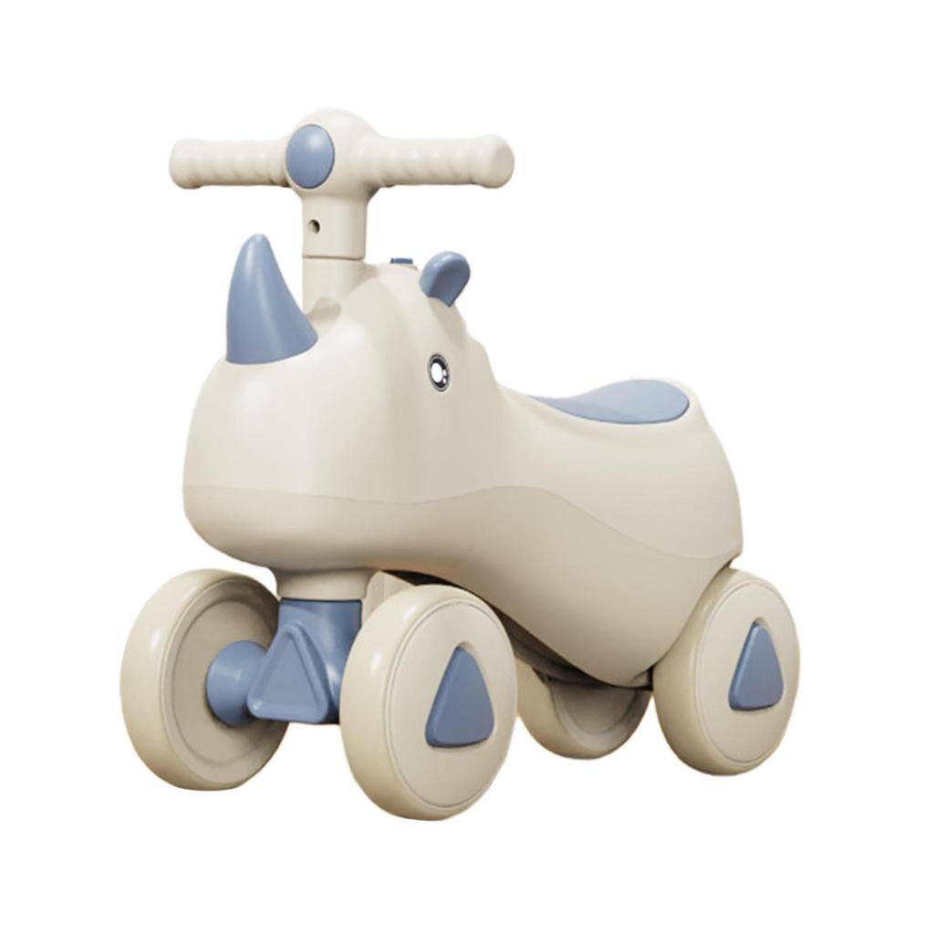 Infants Ride on Toys with Easy Grip Handles 4 Wheel Balance Bike for Blue