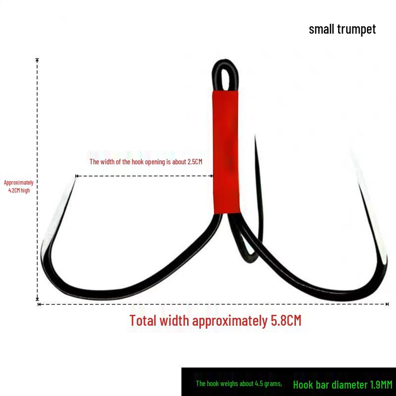 Трехподдевный рыболовный крючок без бородки: Трехзубый большой крючок для наживки и пробивания чешуи. 2 pieces