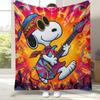 Cute Snoopy Dog Cartoon Flannel Blanket,Ultra Soft Warm Plush Throw for Home Bedroom Bed Sofa Cover Camping Picnic gift