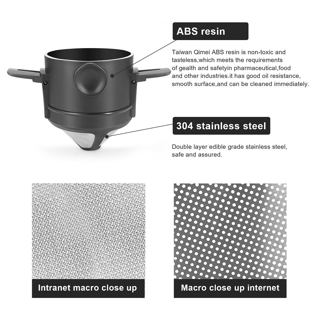 Coffee Accessories Coffee Maker Drip Coffee Tea Holder Reusable Paperless Pour Over Coffee Dripper Coffee Filter Stainless Steel