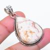 Natural Laguna Lace Agate Gemstone 925 Sterling Silver Pendant 1.81" AP-15005