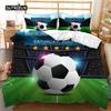 3D Football Duvet Cover Double King Queen Bedding Set 2/3pcs Quilt Cover with Zipper Closure King Size Polyester Comforter Cover