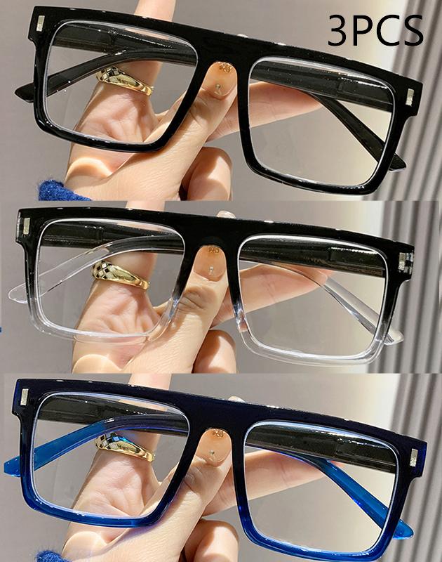 2/3PC New fashion large frame reading glasses trendy square frame rice nail middle-aged and elderly goggles reading glasses