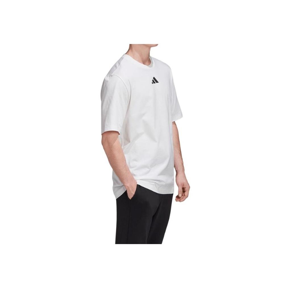Adidas Sports Lifestyle Series Round Neck Fashion Versatile Short Sleeve T-Shirt Men Tops White GI6395