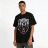 Roaring Black Bear Graphic Men's Casual Crew Neck Tee Pure Cotton T-shirt