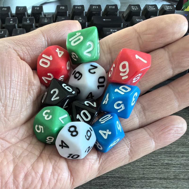 

10PCS D10 Number Dice for Classroom Teaching Supplies Educational Learning Toys Entertainment Board Game Accessories
