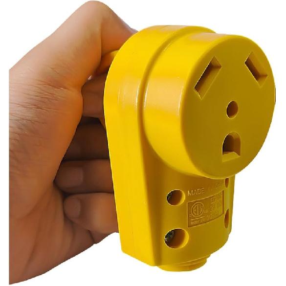 30 Amp RV Plug Power Inlet Box,NEMA L5-30P Shore Power Inlet Replacement for 3 Prong 30 Amp 110/120 Volt RV Extension Cord with Twist Lock - 30 Amp 30F