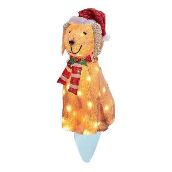 Christmas Lighted Animal Statue Glowing Furry Animal with Warm String Lights Weather-resistant