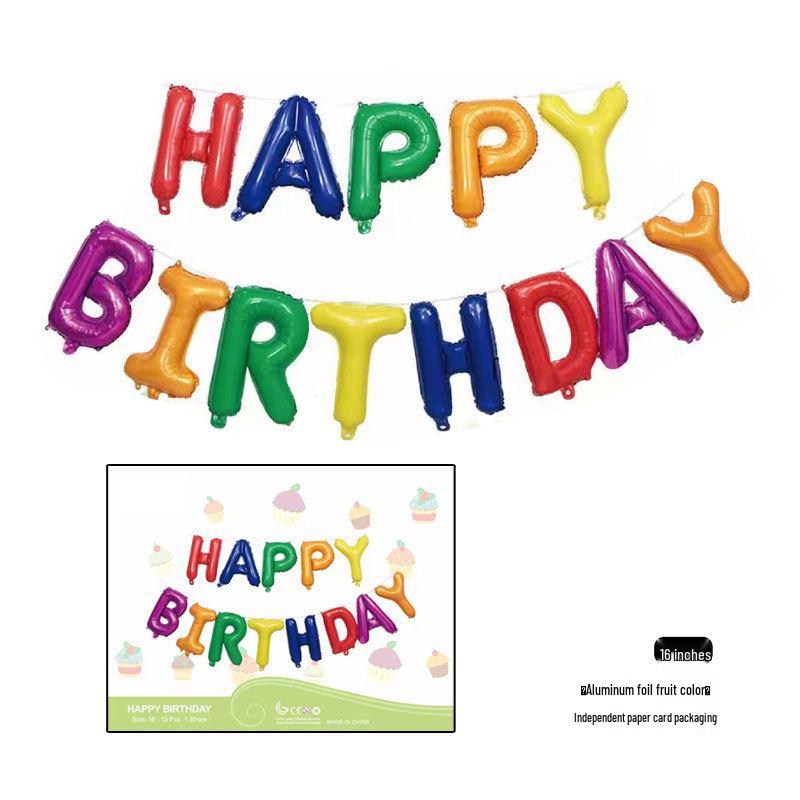 16-Inch English Letter Foil Balloon for Kids' Birthday Party Decor