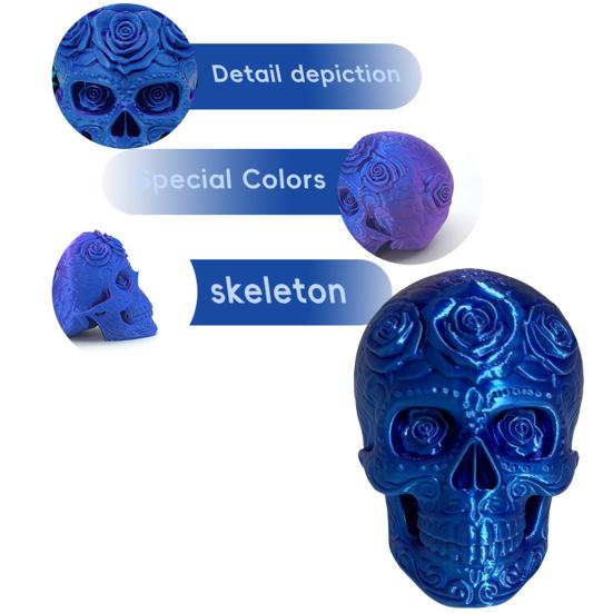 Rose Skull Figurine Day of The Dead Plastic Floral Skull Statue Collectible Human Head Sculpture for Halloween Home Desktop Decor