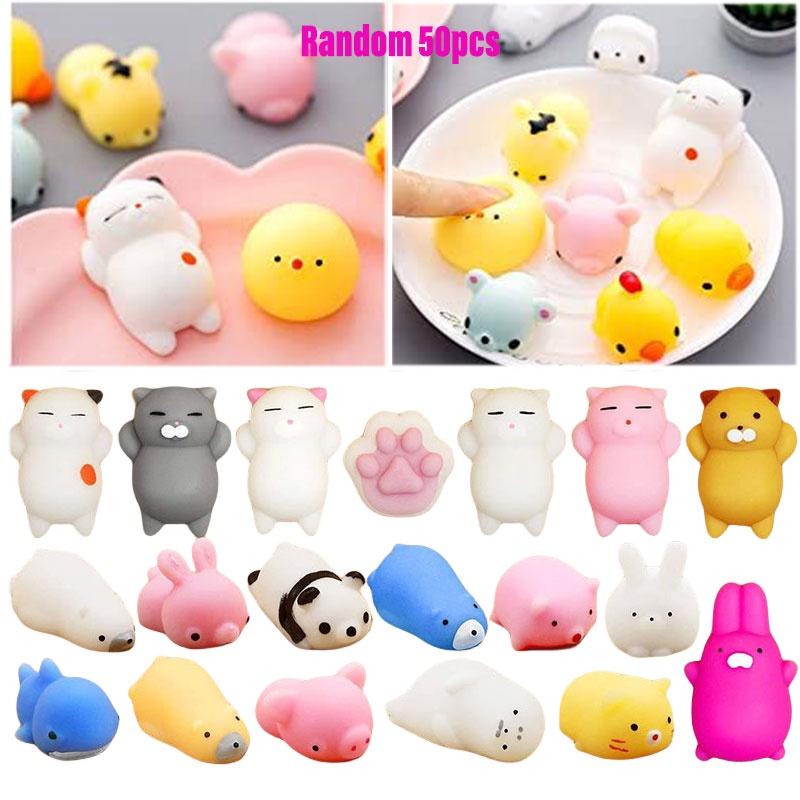 Roztomilá těsnící zvířátko Squishy Hračka na uvolnění stresu Mačkací Zábava Pro děti Sada 50 kusů