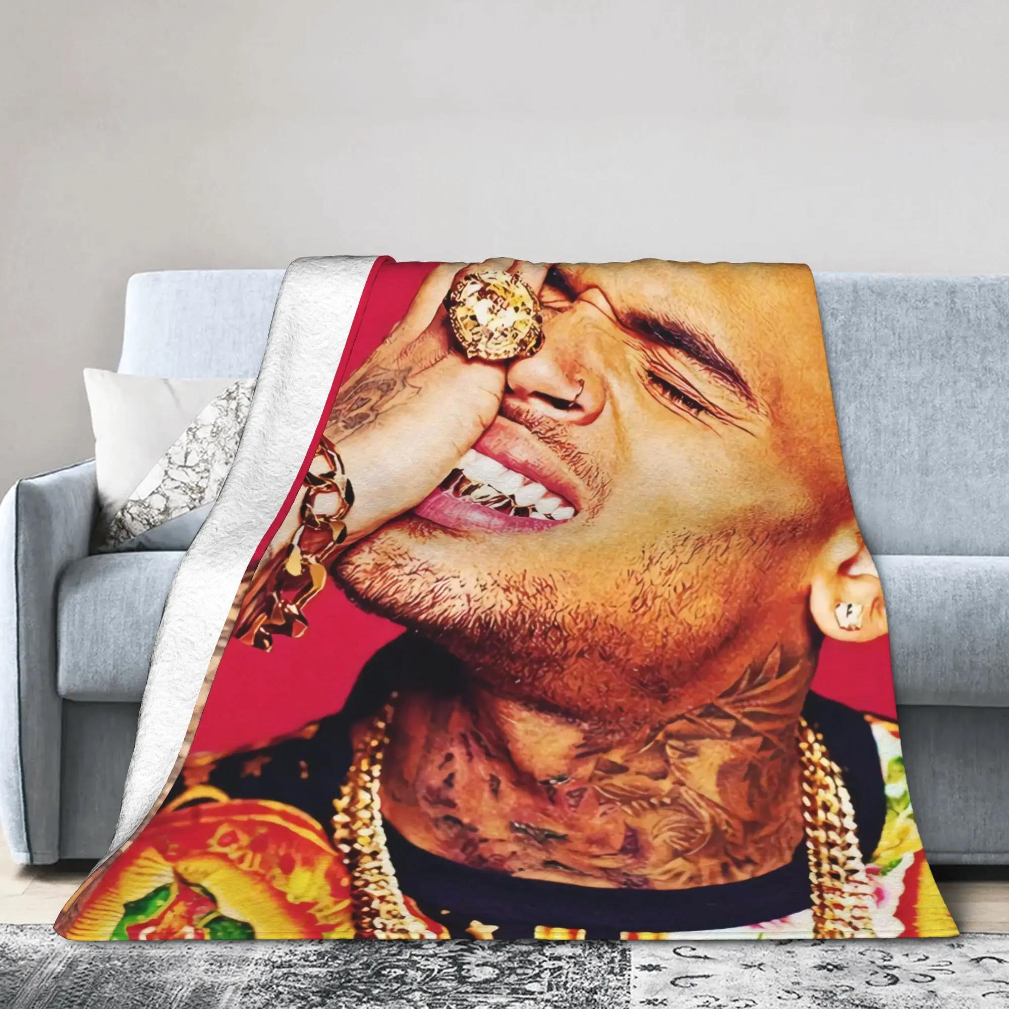 Chris Brown Collage Soft Warm Plush Throw Blanket for Kids Couch Chair Sofa Bed  Flannel Bedspread Cover 40x50in