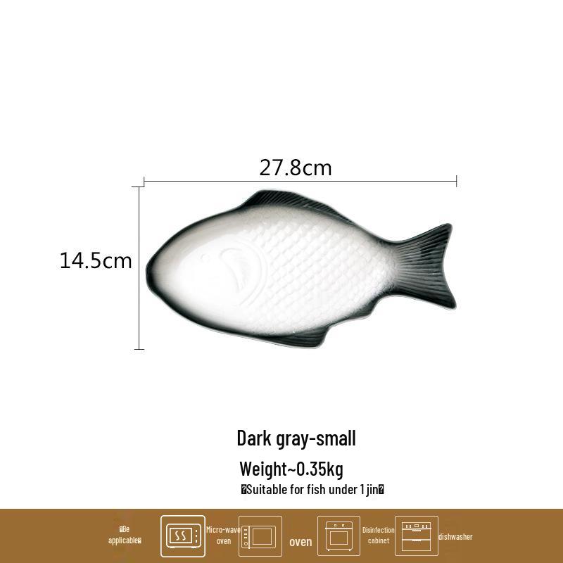 Nordic Ceramic Fish Dinner Plate - Creative Vegetable & Fish Serving Dish for Household Use
