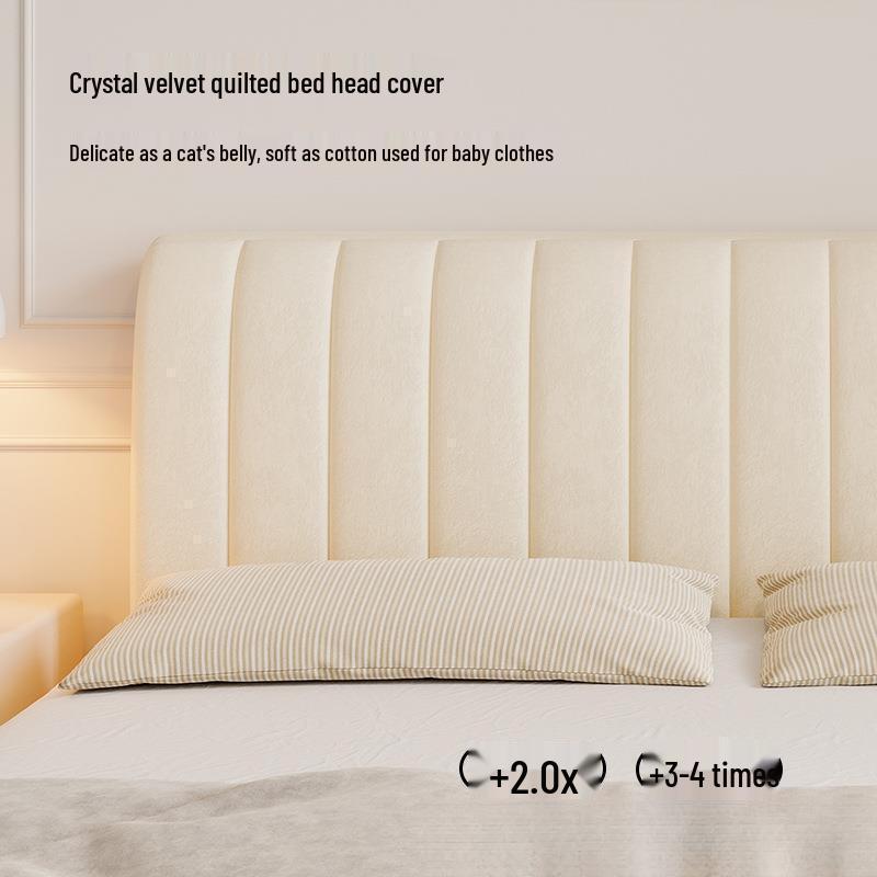 Soft Padded Bedside Cushion Headboard Cover - Washable & Simple Design for Double Beds