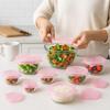 Silicone Stretch Lids Pink (6 Pack) Reble Airtight Food Covers for Bowls, Containers & Fruits |Elastic BPA-Free Stretchable Lids | Microwave, Freezer