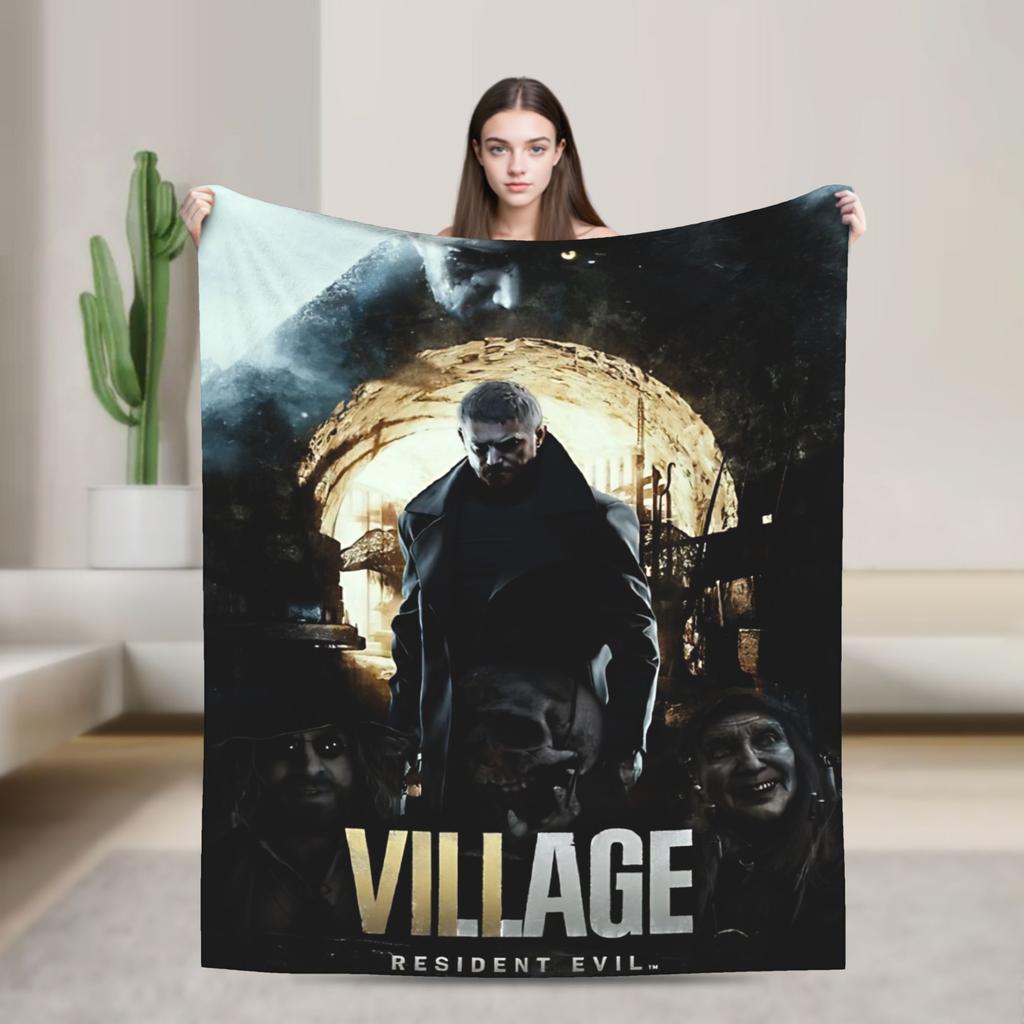 Leon Kennedy Blankets Resident Video Game Eviled Flannel Vintage Soft Throw Blanket for Home Spring/Autumn