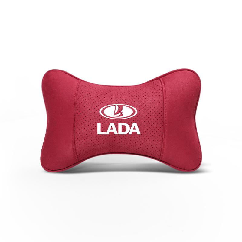 Car Seat Headrest Soft Suede Neck Pillow For Lada Niva 2107 Xray Vesta Priora Granta Kalina Samara Auto Interior Accessories