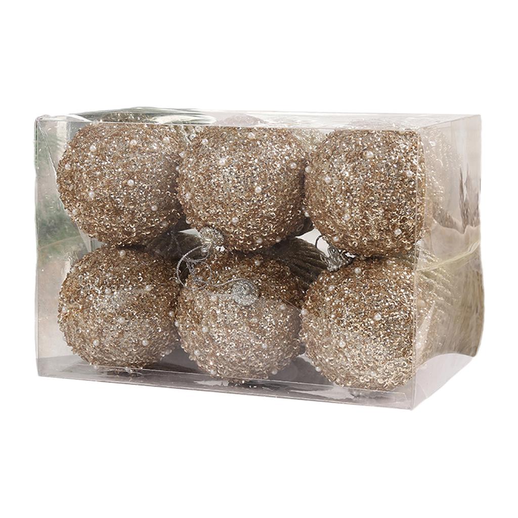 Foam Christmas Tree Ball Pendants 6pcs/box Hanging Christmas Ball Pendant Ornament Christmas Baubles Balls Ornaments