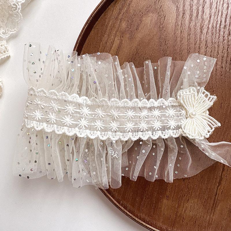 1 Piece Newborn Frence Style Lace Girl Headband Retro Mesh Gauze Embroidery Floral Infant Baby Headwear Photographyr Props