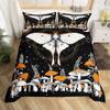Butterfly And Death Moth Duvet Cover Queen Gothic Skull Flower Star Sky Moon Bedding Set Polyester Boho Exotic Black Quilt Cover
