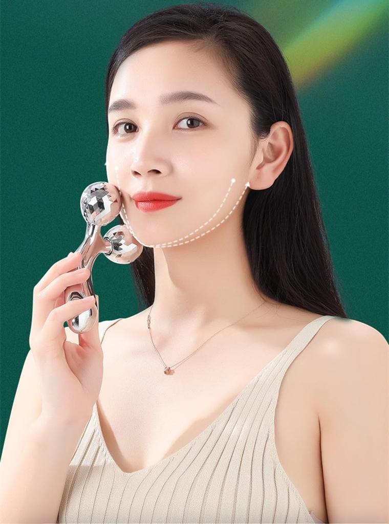 Beauty Roller Beauty Massage Face Slimming Solar 3D Diamond Birthday Gift 2-Piece Assortment Y-Shaped Roller, Roller, Roller, Microcurrent,