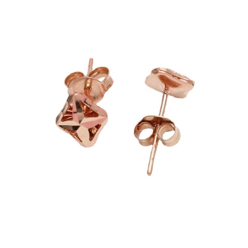 Purple Gold Hollow Stud Earrings Shiny Colored Gold Plated Rose Gold Exquisite Fashion Earrings