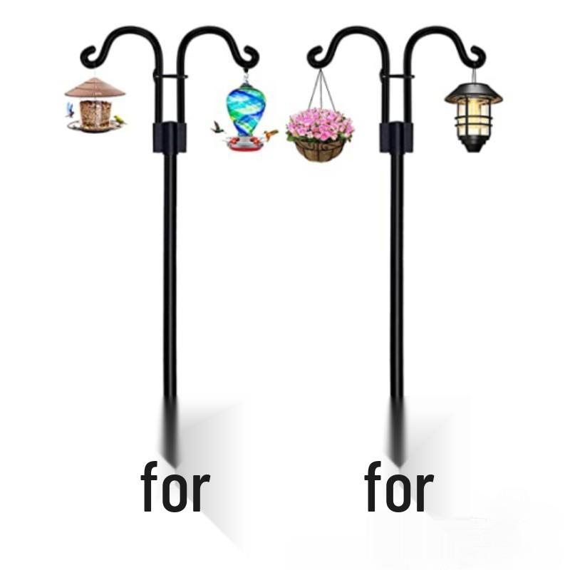 Rust-Proof Iron Shepherd Hook Double Garden Bracket