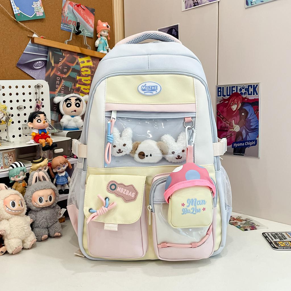 Korean sweet backpack for female junior high school students, Japanese bar pain bag, large-capacity schoolbag, high-value student backpack tide